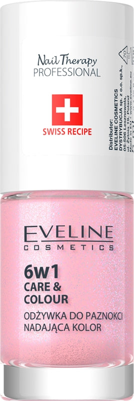 Eveline Cosmetics Therapy Care & Color Baume à ongles 6 en 1 couleur chatoyante Pink 5 ml
