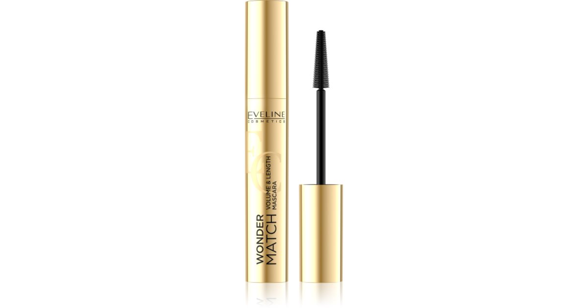 Eveline Cosmetics Wonder Match Mascara For Voluminøse Og Tykke Øyenvipper Svart Farge 7 Ml