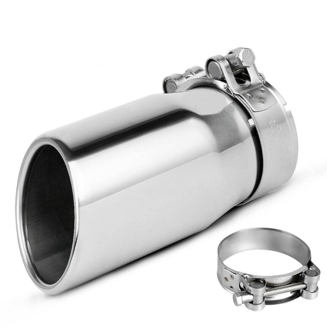 YITAMOTOR® Exhaust Tip 2.5" Inlet 3" Outlet 6"Long Bolt on - Clamp On Tailpipe Stainless