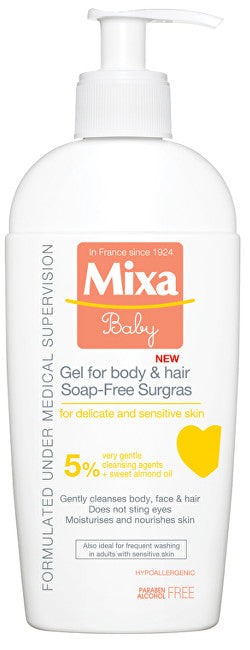 Mixa gel limpiador extra nutritivo cuerpo y cabello infantil 5% 250 ml