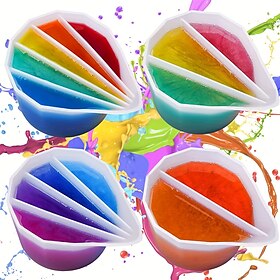 4 gobelets fendus en silicone, gobelets de mélange en résine épais et durables, art fluide, peinture acrylique, dessin, coulée de résine, bricolage, faire des