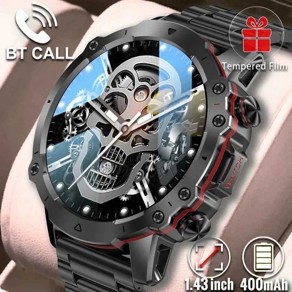 New Smart Watch Mens BT Call Android IOS Mobile Heart Rate Monitoring Sports Waterproof 1.43-inch Round Smart Watch T241213