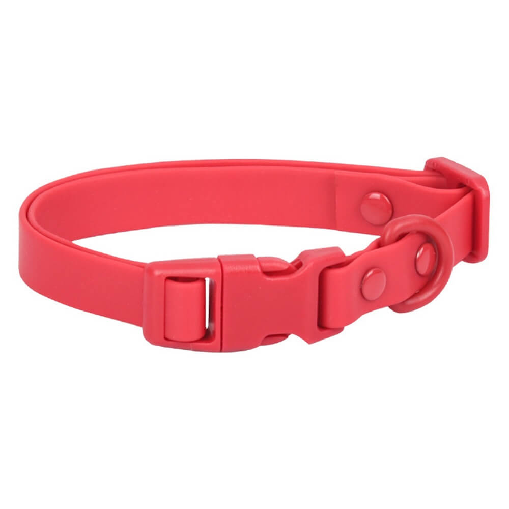 PVC Waterproof Durable Pet Accessories Adjustable Collar - Customizable Colors, Red - L