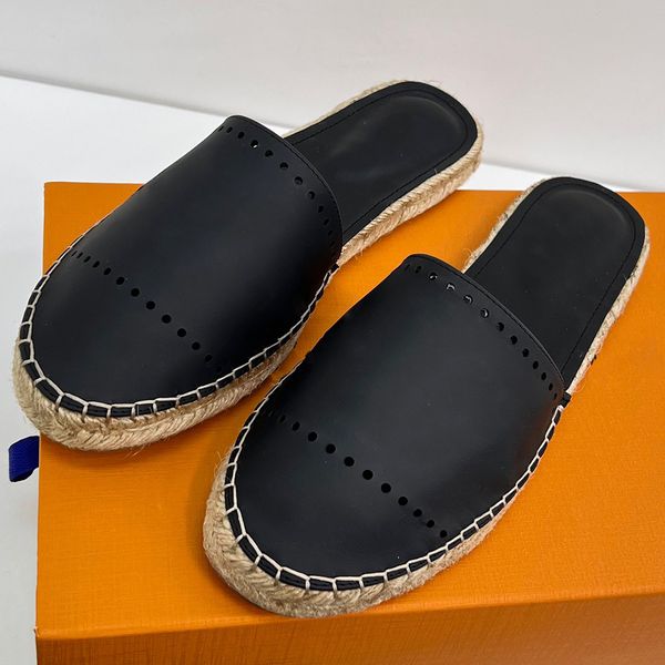 Popular womens slippers fisherman shoes simple and convenient espadrilles upper with brand logo to highlight the brands charm famous designe