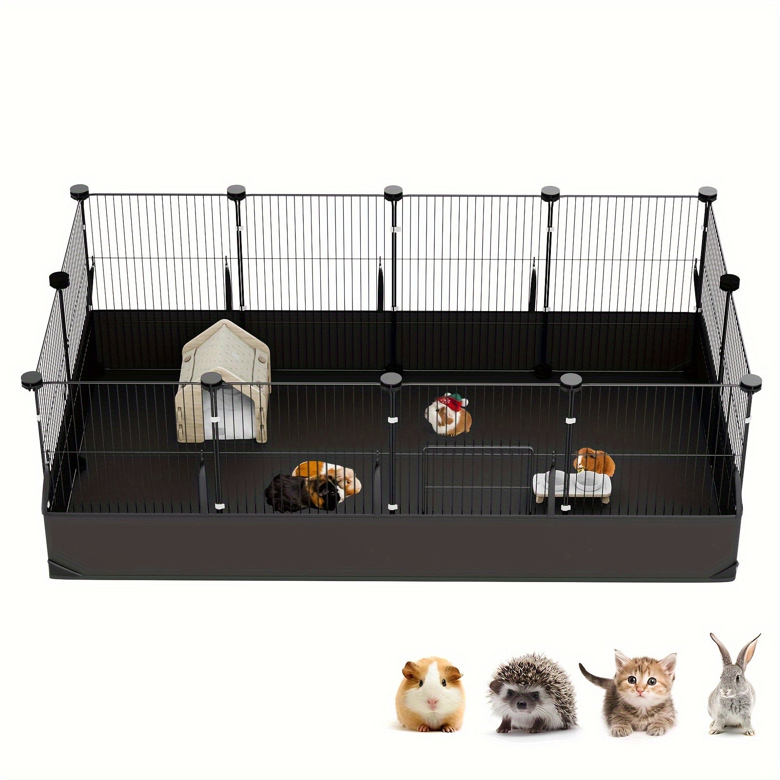 TEMU Guinea Pig Cages, Small Aniamal Playen With 600d Oxford Waterproof , One-hand Release Hook Design Bunny Run, 12 Panels Triple Fixing C& For
