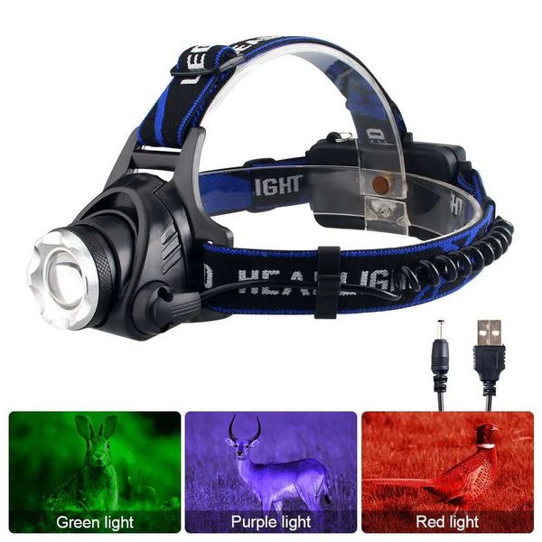 New Arrival -Green-Purp Outdoor Tactical Light Torch 3 Mode XPG Zoab D Light Portable Hunting Light Pendant+18650 Z241122