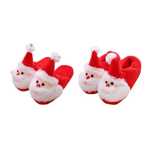 Slippers Christmas slippers warm indoor shoes stable walking Santa Claus Plus for travel accessories living room H240904