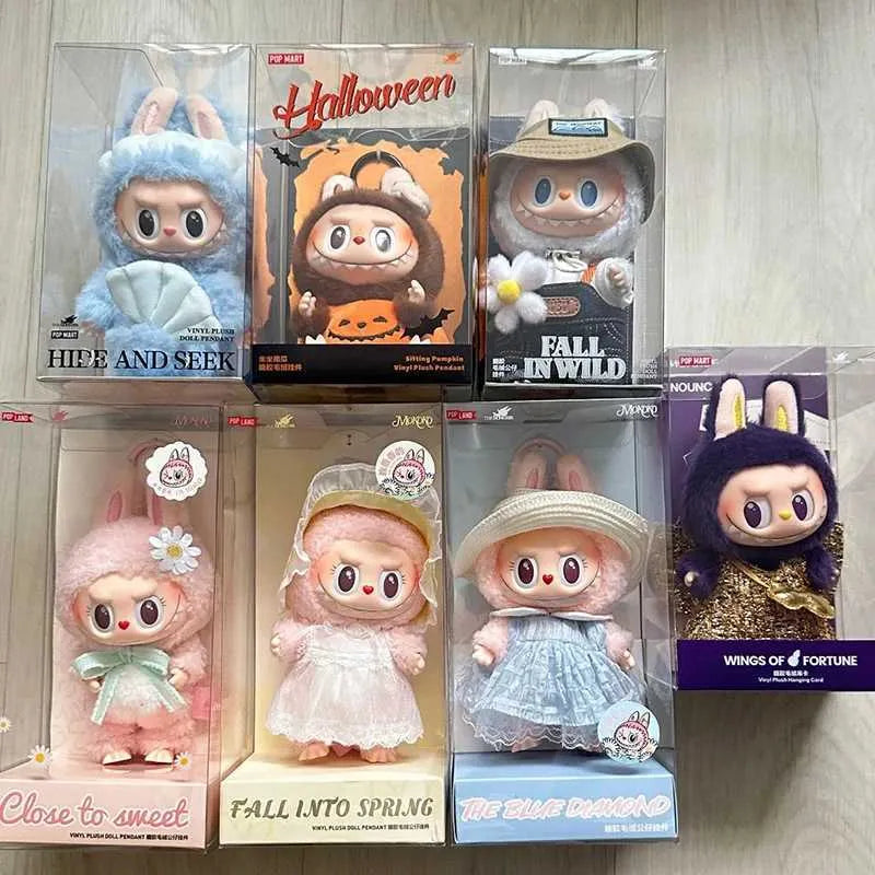 Labubu complete set of 7 fall in wild Milan generation ornament dolls desktop decoration Halloween labubu Bag Fashion Pendant
