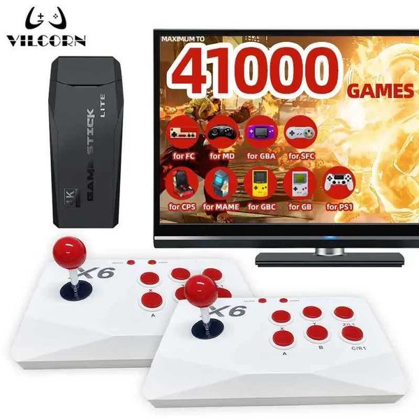 VILCORN Game Stick TV Video Game Console 41000 Retro Games for PS1 SFC Atari Game hine 2.4G Double Acrade Joystick Gift Y241109
