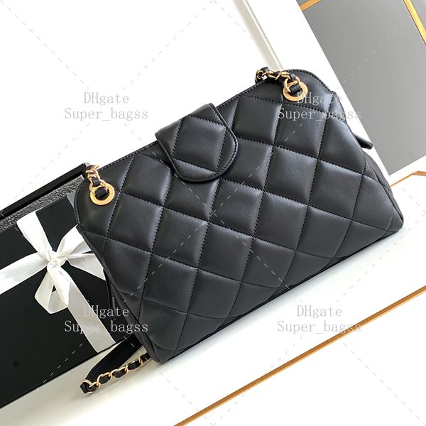 Mini Bowling Bag 26CM Mirror Quality Lambskin Shoulder Bag Designer Woman Genuine Leather Shopping Bag Luxury Chain Bag With Box 24C80
