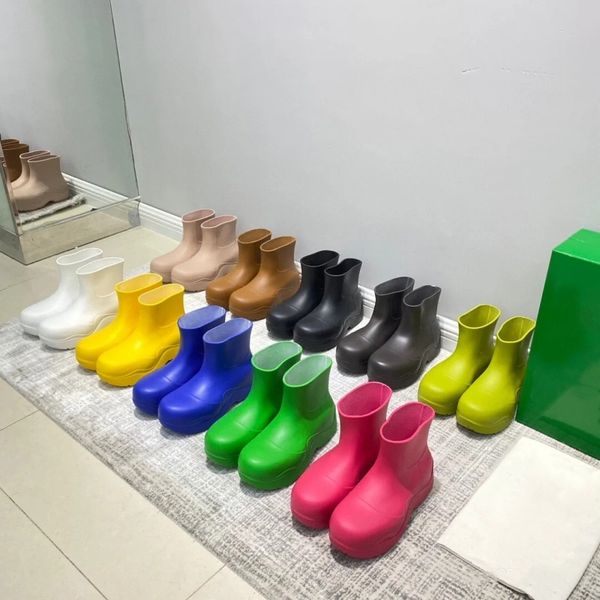 Rubber Puddle Ankle Boot Cobalt Black Unicorn Pink Tangerine Kiwi Acid Turquoise Yellow rain boots candy colors men women