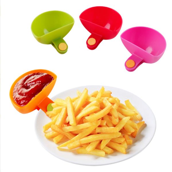 Kitchen Dip Bowl For Assorted Salad Sauce Ketchup Jam Flavor Sugar Spices Dips Clip Cup Bowls Saucer Household Accessories Gadget JL1892