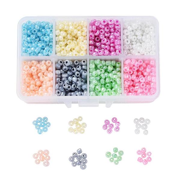 1 boîte 6-0 perles de graines de verre boucles d'écartement