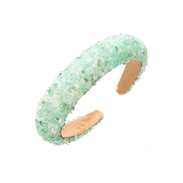Resin Chip Bead & Pearl Sponge Hair Bands