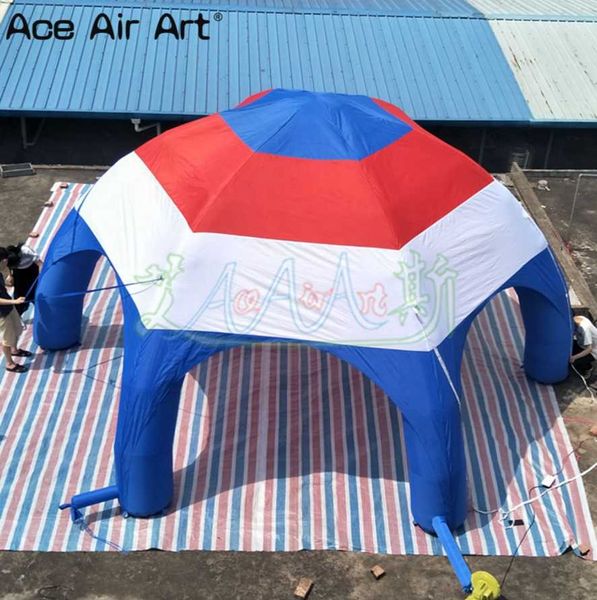 wholesale 7m 23ft diameter with blower 6 legs outoor event inflatable spider tent mutil-color red white blue inflatable spider dome marquee
