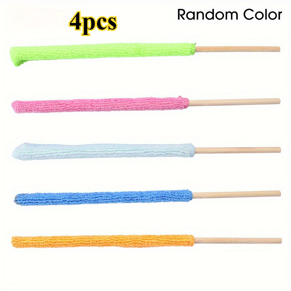 TEMU 2-4pcs Microfiber Car Detailing Brushes With Long Handles - Vents, Blinds, And Hard-to-reach Areas - Soft, Washable Bristles For Effective