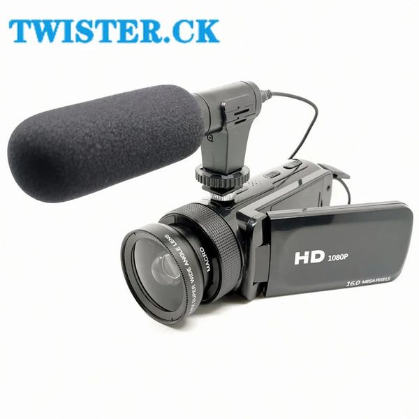 2024 D100 1080P video camera Camcord 16 X digital zoom with microphone wideangle lens recorder kit 240805