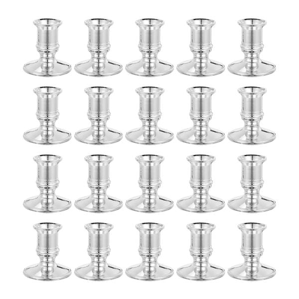 20 Pcs Pretty Electronic Base LED Christmas Candles Pillar Holder Plastic Decorative Candlestick 241218