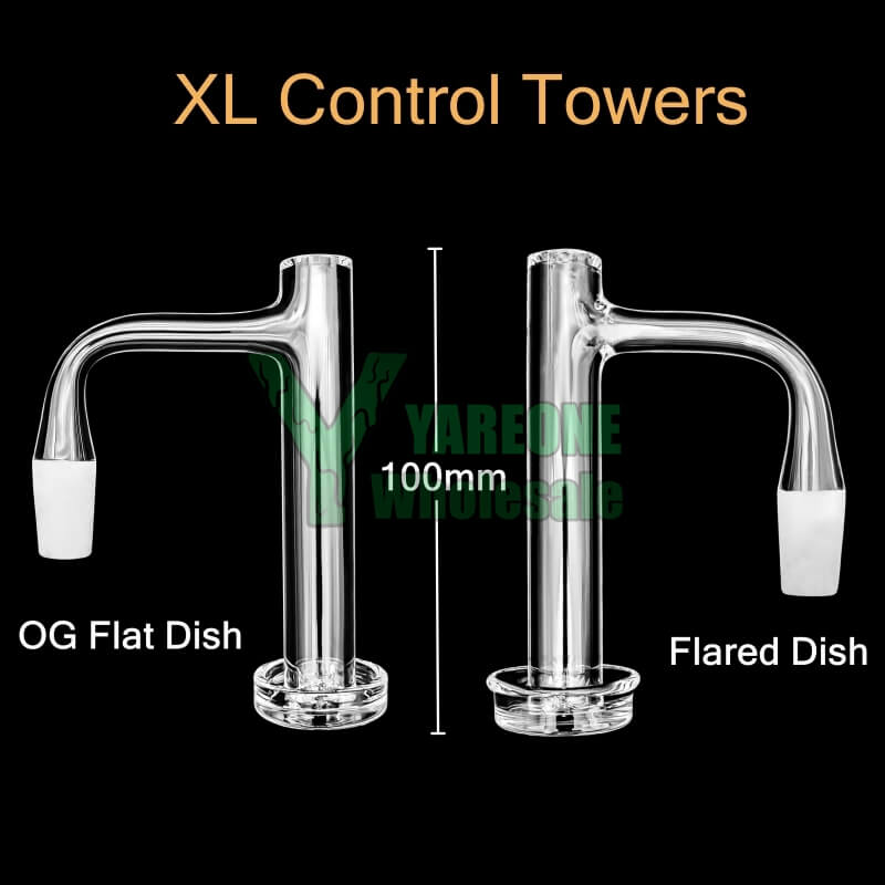 100mm XL Control Tower Quartz Blender Banger 16mmOD Thick Dish 10mm 14mm Male 90 Degree Full Weld Long Terp Blender Dab Nail YAREONE Wholesale
