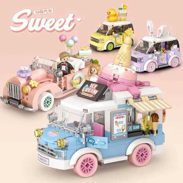 Blocks LOZ Creative Wedding Car Building Blocks DIY Ice cream Bus Model Bricks City Puzzle Assembly Decoration Toys for Gifts Girl Gift S241