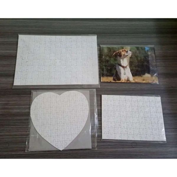 Heart Sublimation DHL DIY A4 Size Blank Puzzles White Puzzle Jigsaw 80Pcs Heat Printing Transfer Handmade Gift
