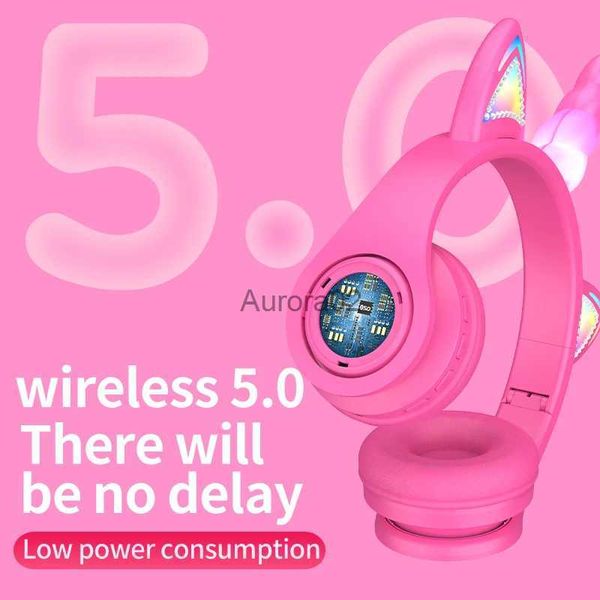 Apple Cell Phone Unicorn Cat Ear Bluetooth Headphones Children Learn To Listen Lessons Gaming Can Call Earphones Cute Anime Gift Cool Headse