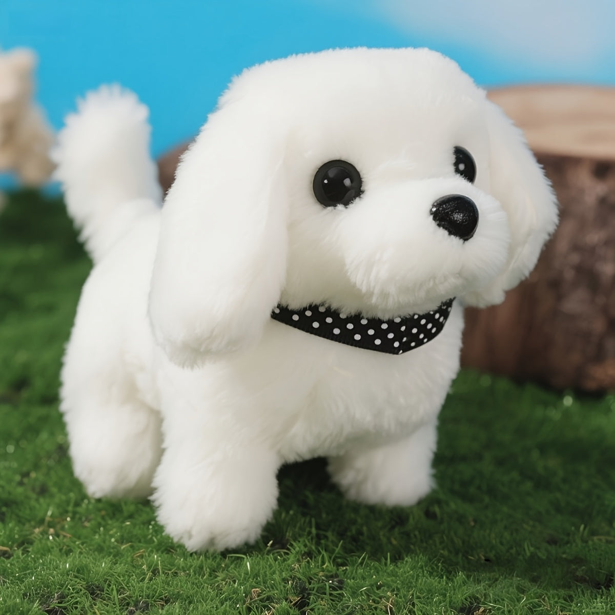 TEMU Simulated Action And Sound Machine Dog Toy; , , Tail; Realistic Plush Toy Dog, Pet Companion For Kids; Interactive Stuffed Animal; Suitable For