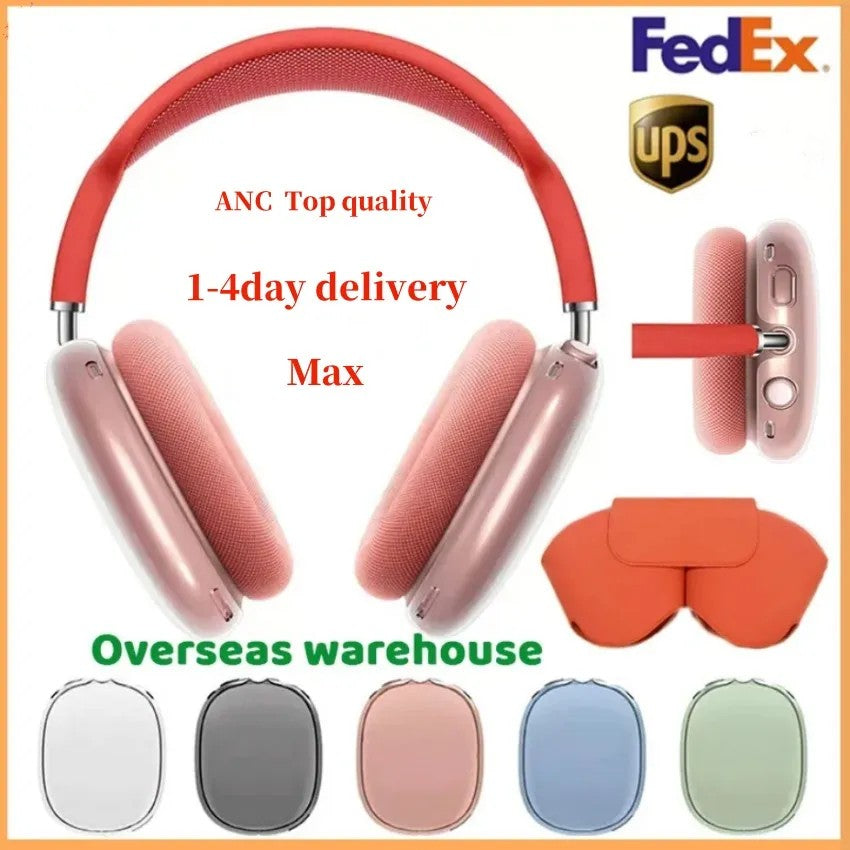 USA Stock Metal shell with ANC Air pro Max 2 3 4 Headband Headphone Accessories Transparent Silicone Waterproof Protective case podspro Max 2
