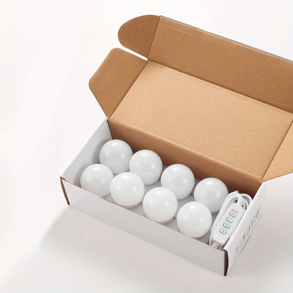 TEMU 1set Led Vanity Lights For Mirror, Led Makeup Mirror Light With 3 Color Lights, Mirror Lamp For Wommen Wife Lover, White Bulb, Usb Cable,