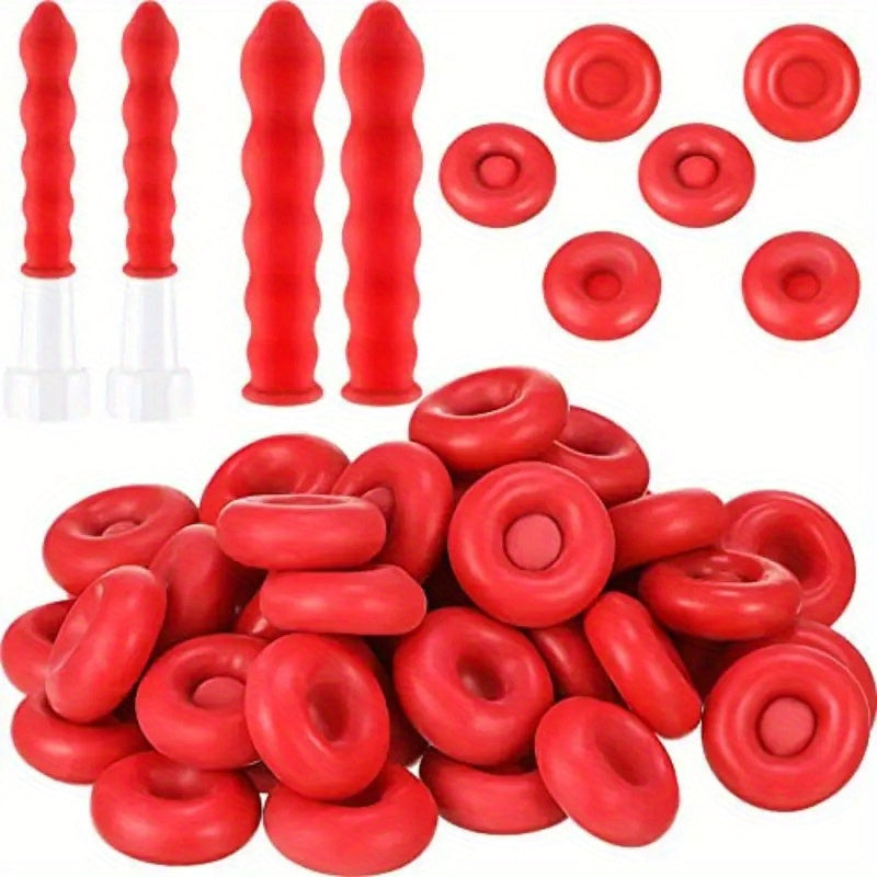 TEMU 15pcs - 30pcs , Caulk Saver, Finishing Tool, Tube Covers For Sealing And , Red
