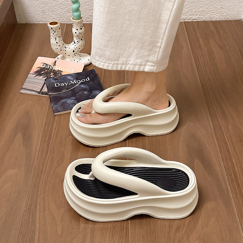 2024 New Flip-flops Summer Fashion Net Red Increase 100 Thick Soles Step on The Sand To Wear Sandals Womenshoes