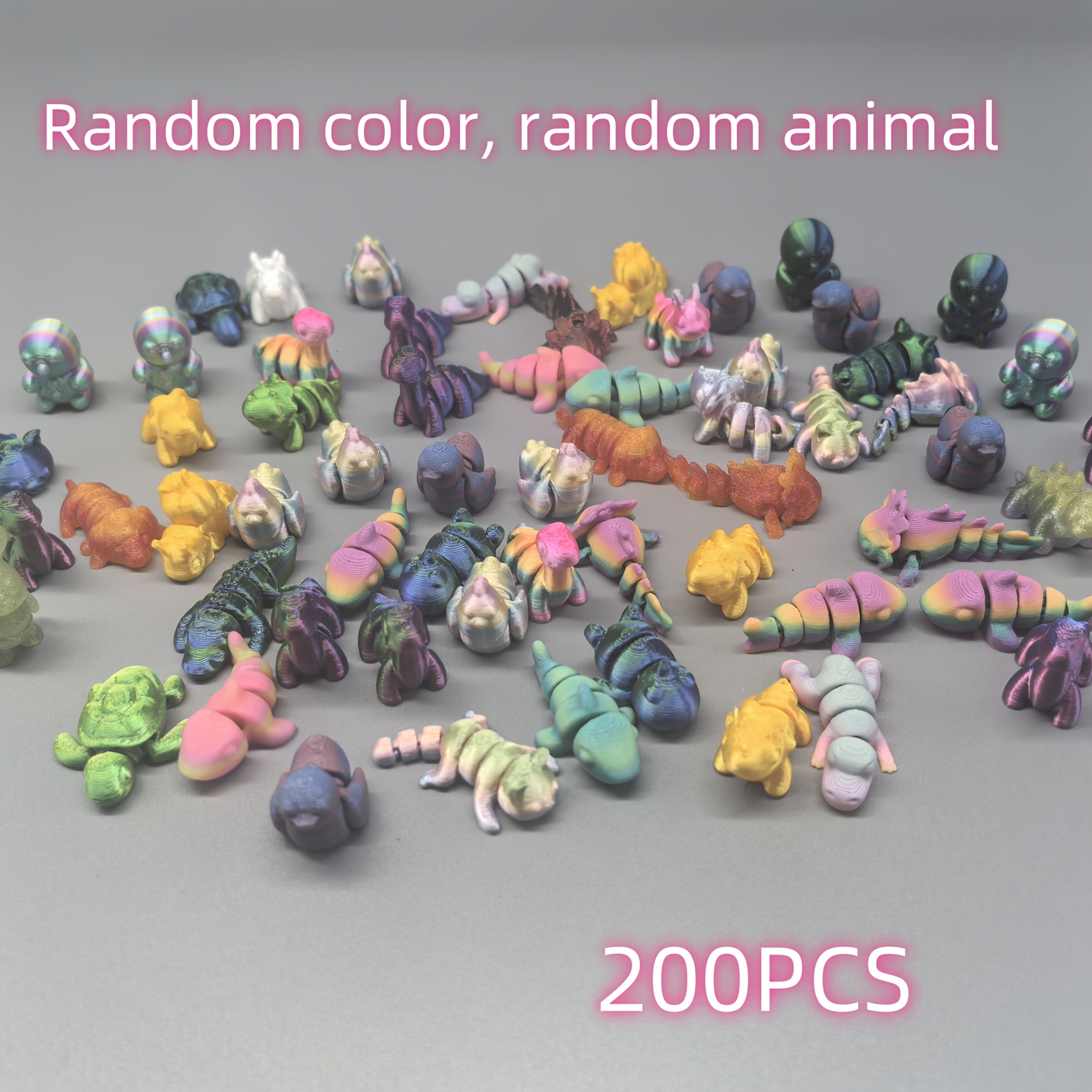 TEMU 200pcs 3d Printed , A Creatively Designed Featuring Unique Styles And Types Of Animals, Suitable For Room Decor, Garden Decoration, And Aquarium