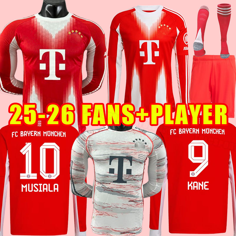 Long sleeve soccer jerseys 25 26 BAYERN Munich DE LIGT MANE SANE MULLER DAVIES KIMMICH TEL football shirts Men COMAN 2025 2026 uniform Fans player v