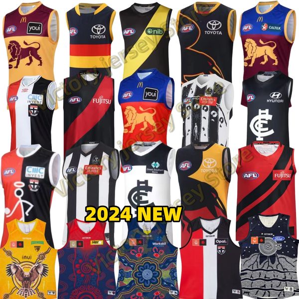 2024 AFL port Adelaide crows Essendon Bombers Rugby jerseys 24 25 rugby vest Brisbane Lions fremantle dockers tank gold coast suns Hawthorn