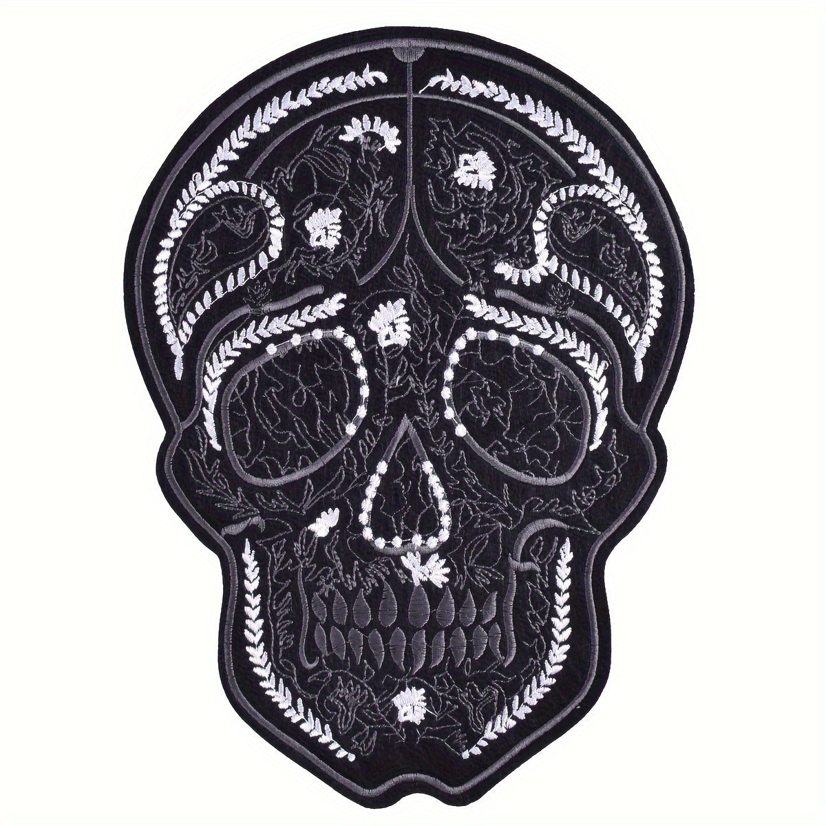 TEMU Black Embroidered Appliqué Patch For Jacket, Backpack, And Clothing Decoration - Gothic Lace Iron-on Repair Patch For Diy Craft