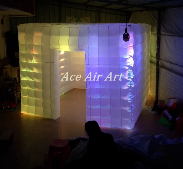 New Design Outdoor Inflatable Photo Booth Inflatable Led Cube Tent Silvery Cubic For Wedding Made In China