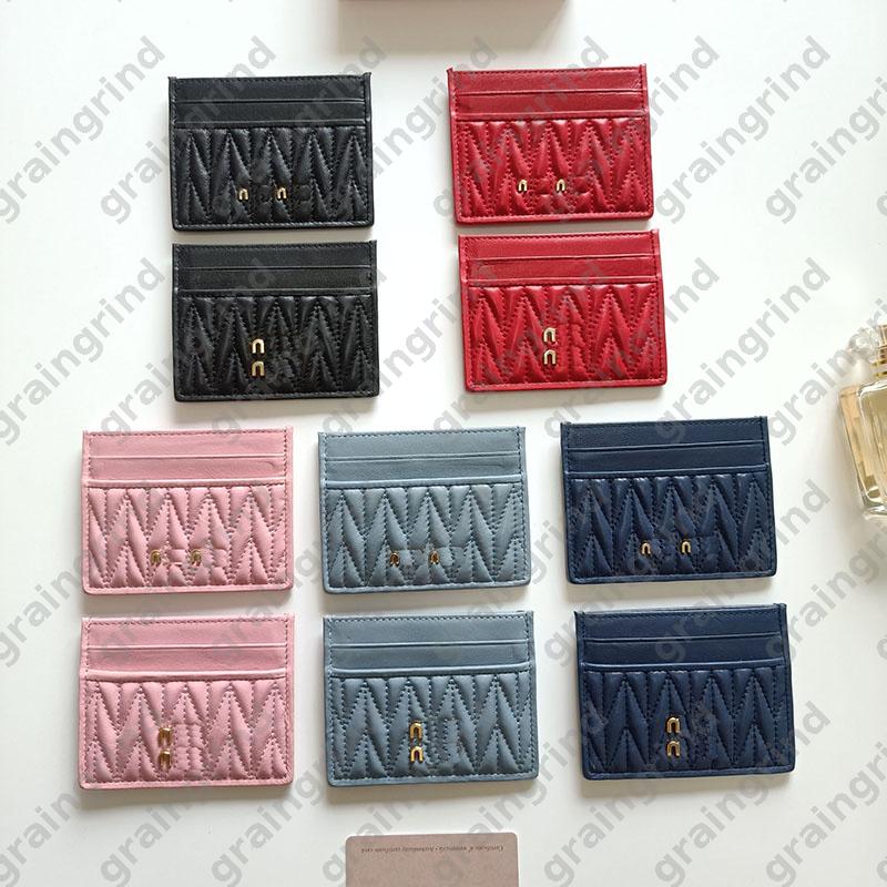 Sheepskin Card Holders Luxury Card Cover Mini Coin Purses Designer Card Bag Fold Cardholder Pocket Wallets Handheld Cards Clip 6 Card Slots DPD25101