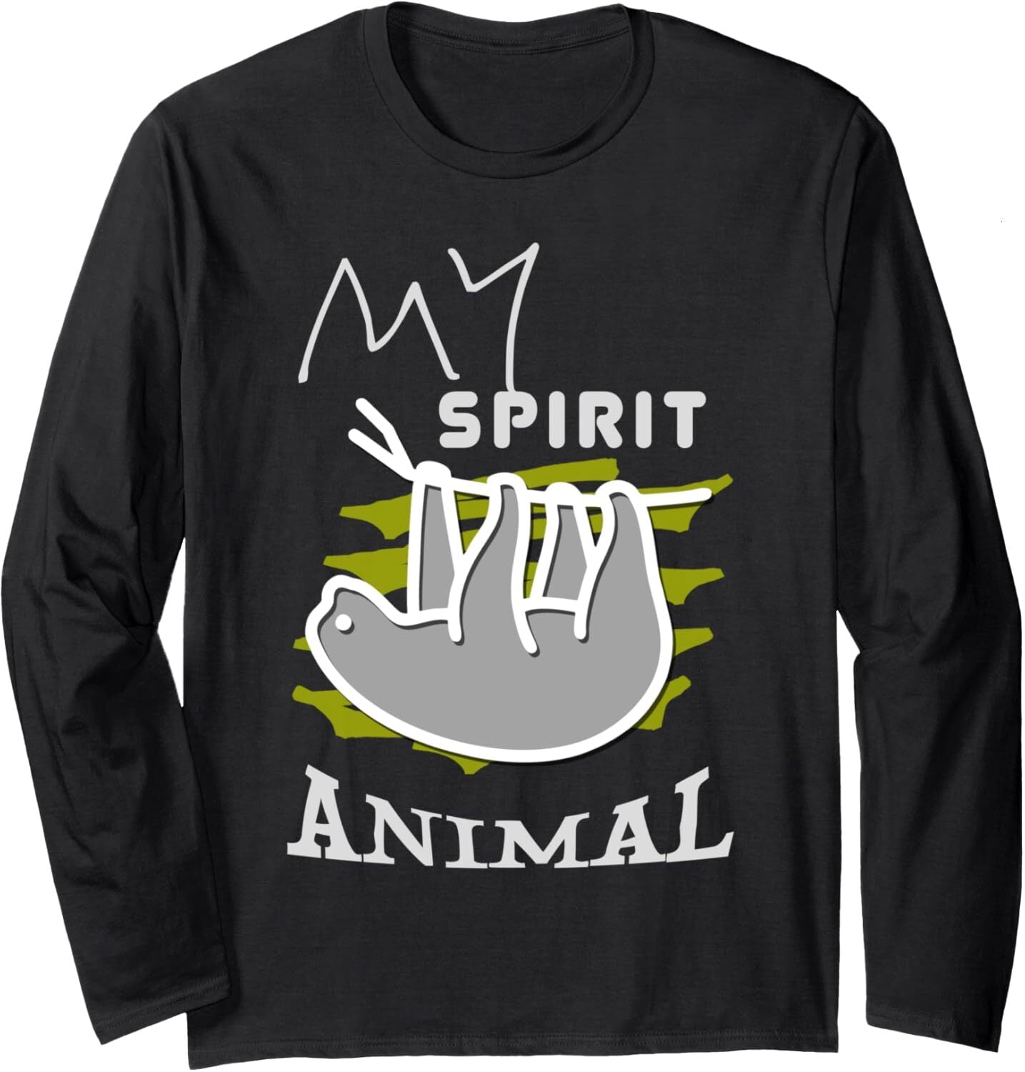 Long Sleeve Shirts for Men sweatshirt Lazy Sloth My Spirit Animal Funny Tired Sleepy Gift Long Sleeve Tee Streetwear Casual tops clothes