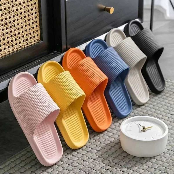 Summer new EVA soft bottom bathroom anti slip slide light comfortable outdoor sandals fashionable mens beach flip cover Y241022