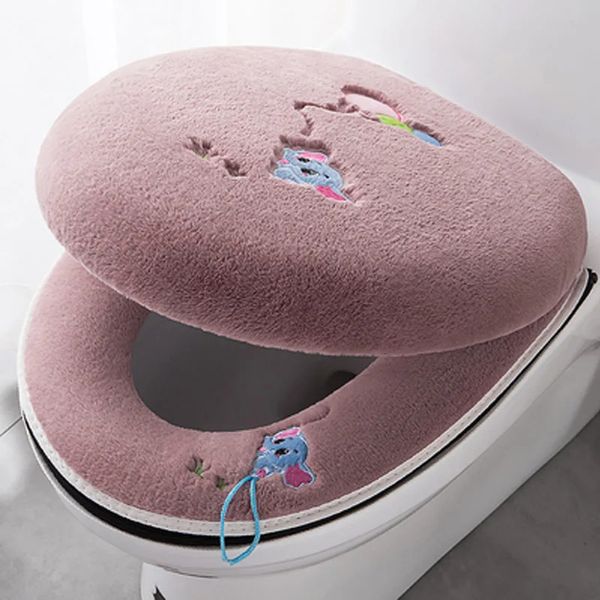 Toilet Seat Covers Bathroom Warmer Toilet Seat Cloth Soft Closestool Washable Lid Top Cover Pad Thickened Toilet Seat Supplies 231025