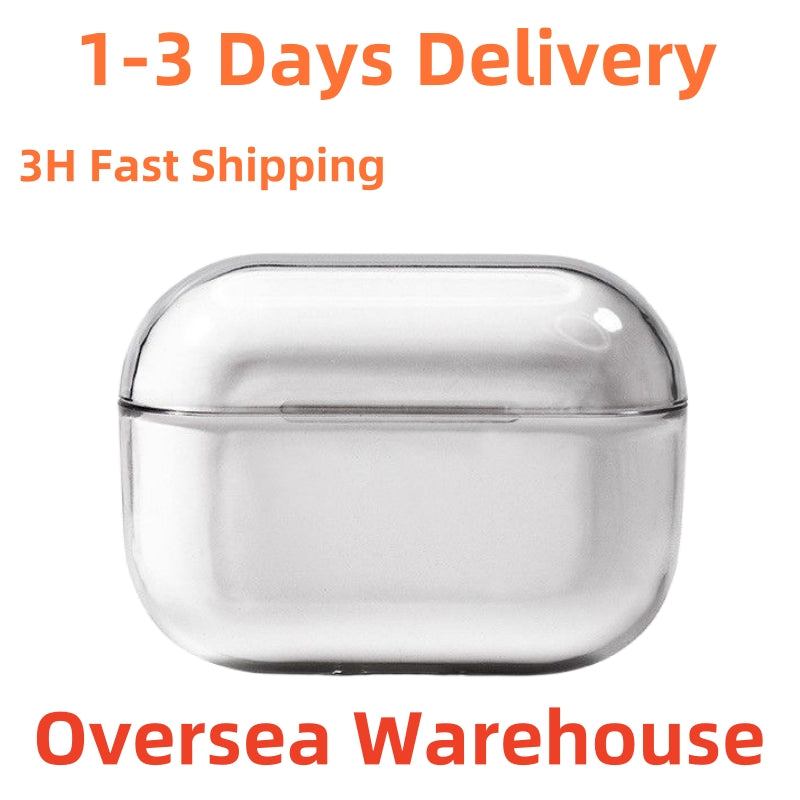 USA Euro Warehouse For Airpods pro 2 3 4 air pods 2 4 Earphones Bluetooth Headphone Accessories Solid Transparent Cover Wireless Charging Box Shockp
