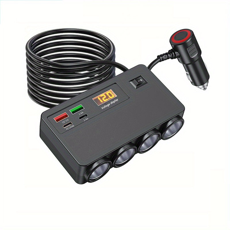 TEMU New Car Electronic Fast Charger Usb+pd Port Automobile Converter Plug Power Socket 12v24v