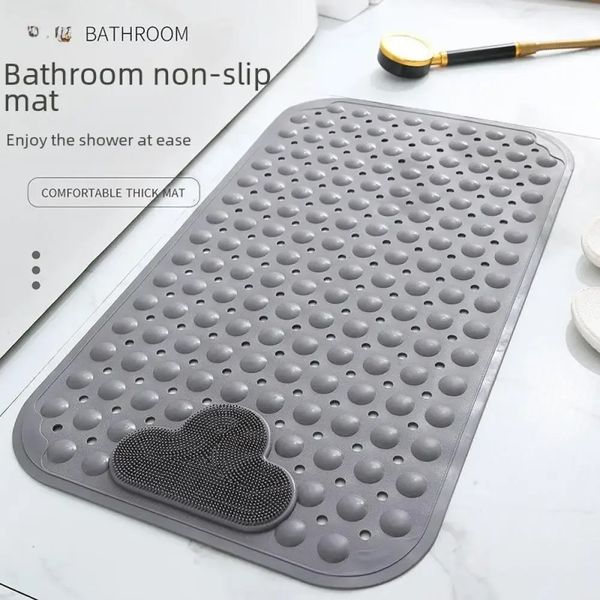 Bathroom Anti-Slip Floor Mat Household Suction Cup Drainage Hole TPE Bath Rug Wholesale Price 250103