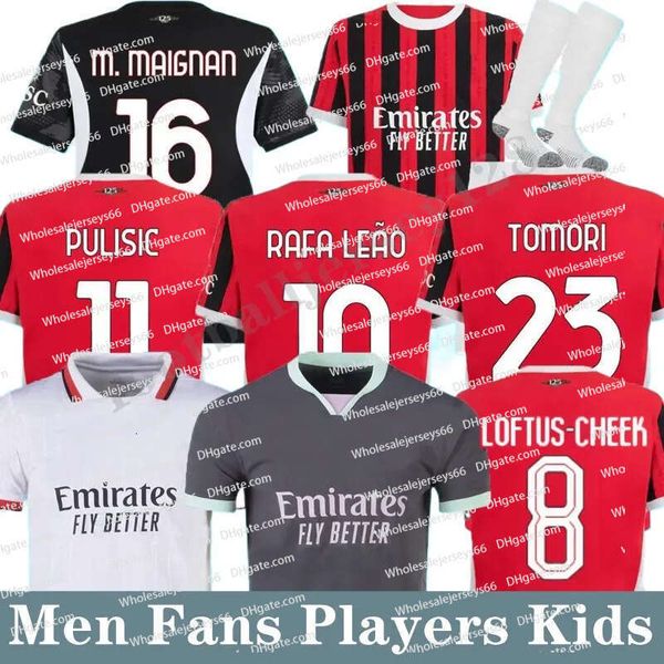 24 25 Maglia GIROUD RAFA LEAO PULISIC 4Th Soccer Jersey Kid Kit 2024 2025 Home Away 3Rd Football Shirts Calcio Maillot TOMORI THEO
