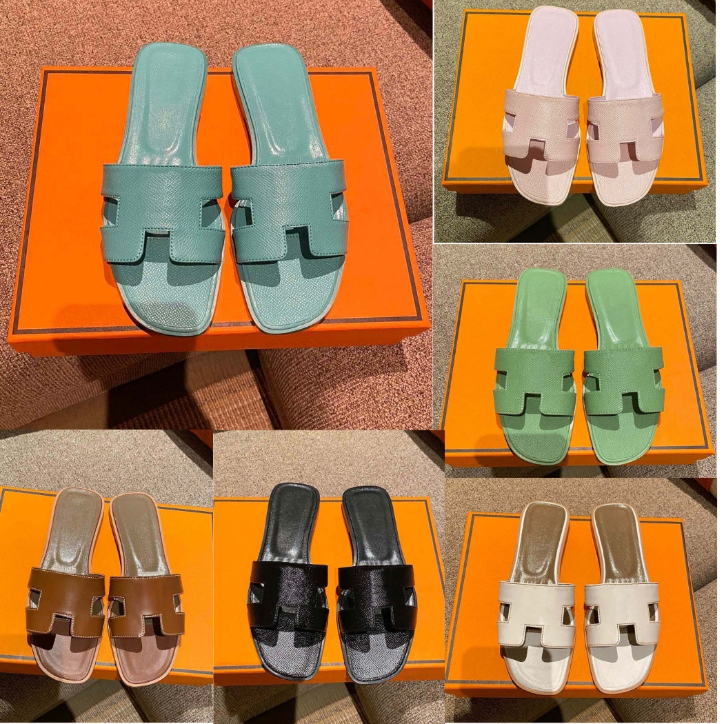 fashion women sandale oran sandals designer slippers platform slidesshoes bottom fur flip ps summer casual beach sandal real leather top quality wit