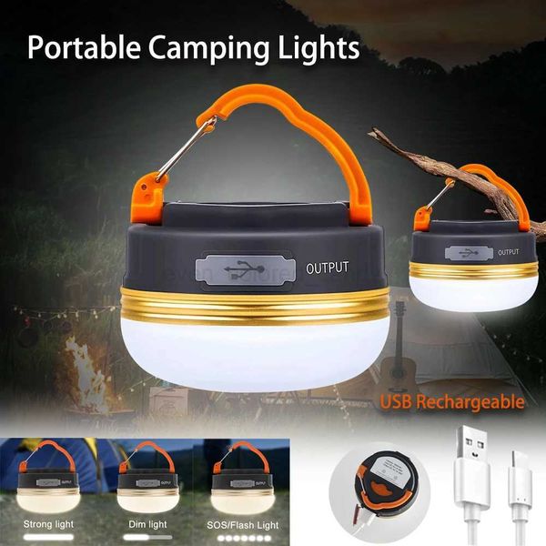 Camping Lights Searchlight Rechargeable Usb Lamp Tent Fishing Light Attractor Supplies Lantern Portable Led Outdoor LightingB240731