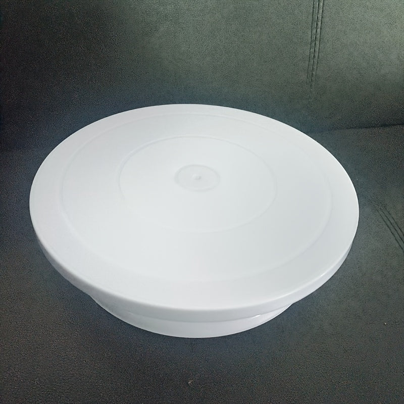 TEMU Pink Cake Turntable For Baking And Decorating - Durable Plastic Revolving Stand, Essential Kitchen Tool