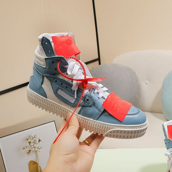 Shoes High-top Breathable Mesh real Leather Shoes Trainers High Quality Canvas Boots Men Women Skateboard Walking Boots EU35-46 Original Box