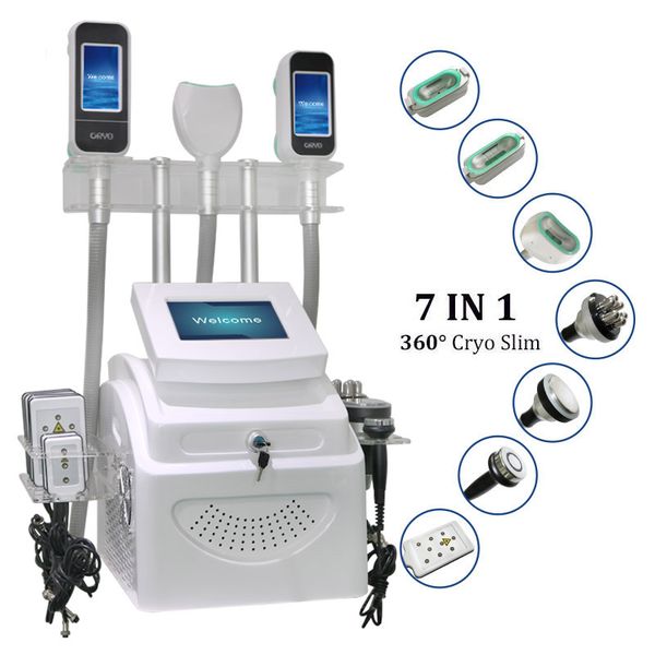 Portable cryo machine weight loss fat freezing laser lipo massage body ultrasound rf slimming cryolipolysis clinic 7 in 1