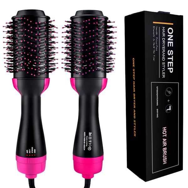 1000W Hair Dryer Hot Air Brush Styler and Volumizer Hair Straightener Curler Comb Roller One Step Electric Ion Blow Dryer Brush